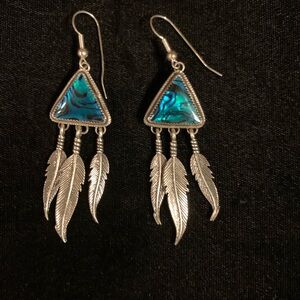 Vintage SS & Abalone Earrings